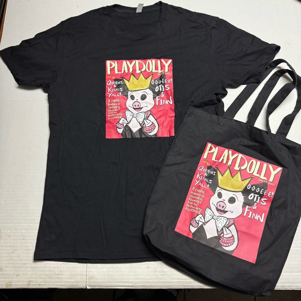 RARE Dolly Parton PLAYDOLLY x Otis & Finn Barber Shop Tee & Tote